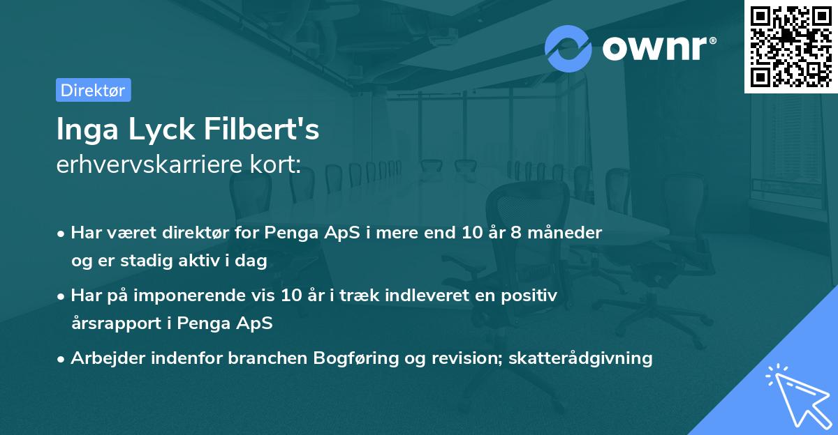 Inga Lyck Filbert's erhvervskarriere kort