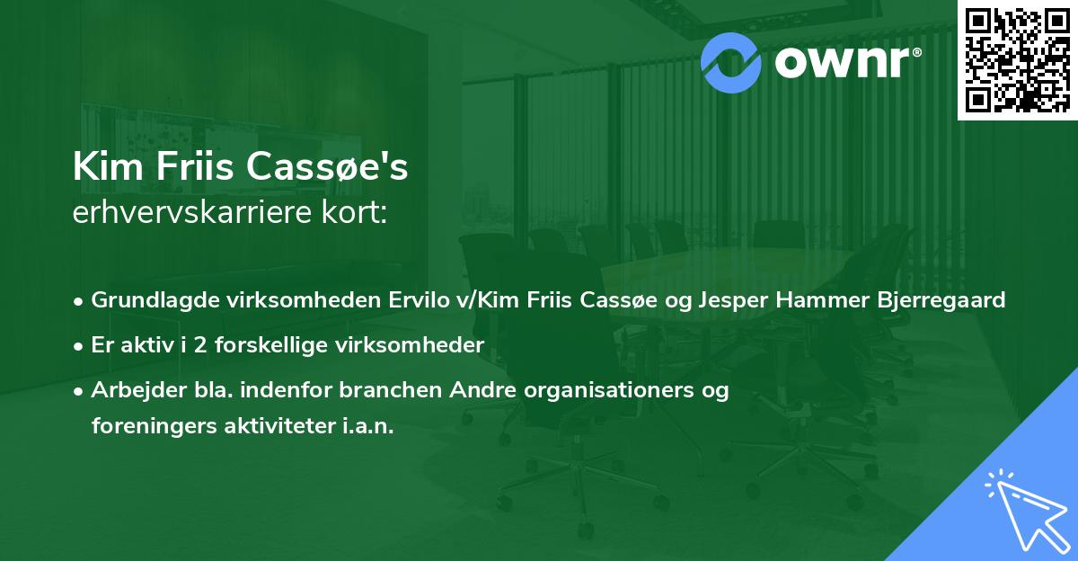 Kim Friis Cassøe's erhvervskarriere kort