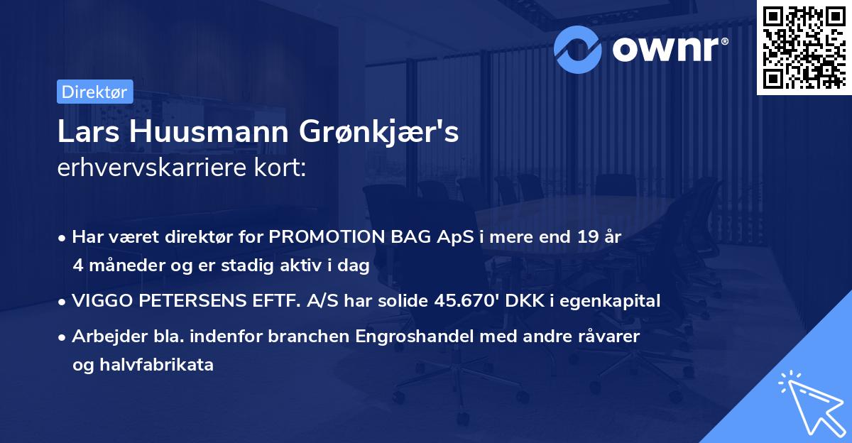 Lars Huusmann Grønkjær's erhvervskarriere kort