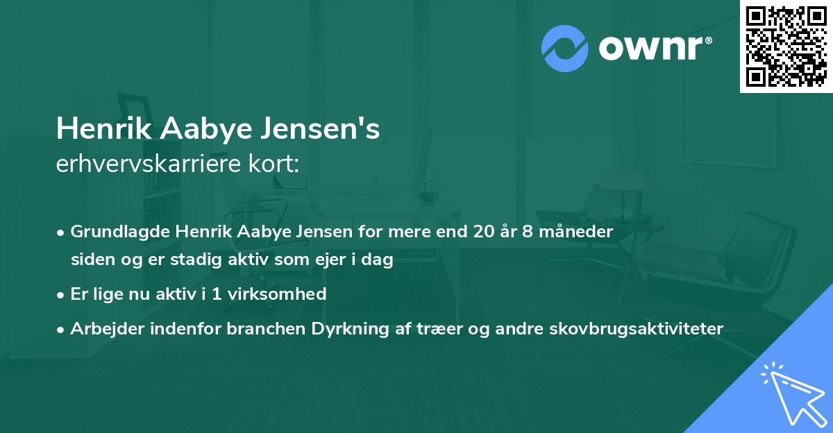 Henrik Aabye Jensen's erhvervskarriere kort