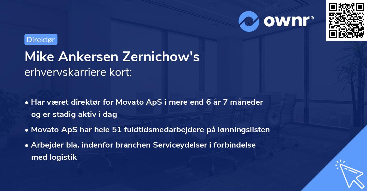 Mike Ankersen Zernichow's erhvervskarriere kort