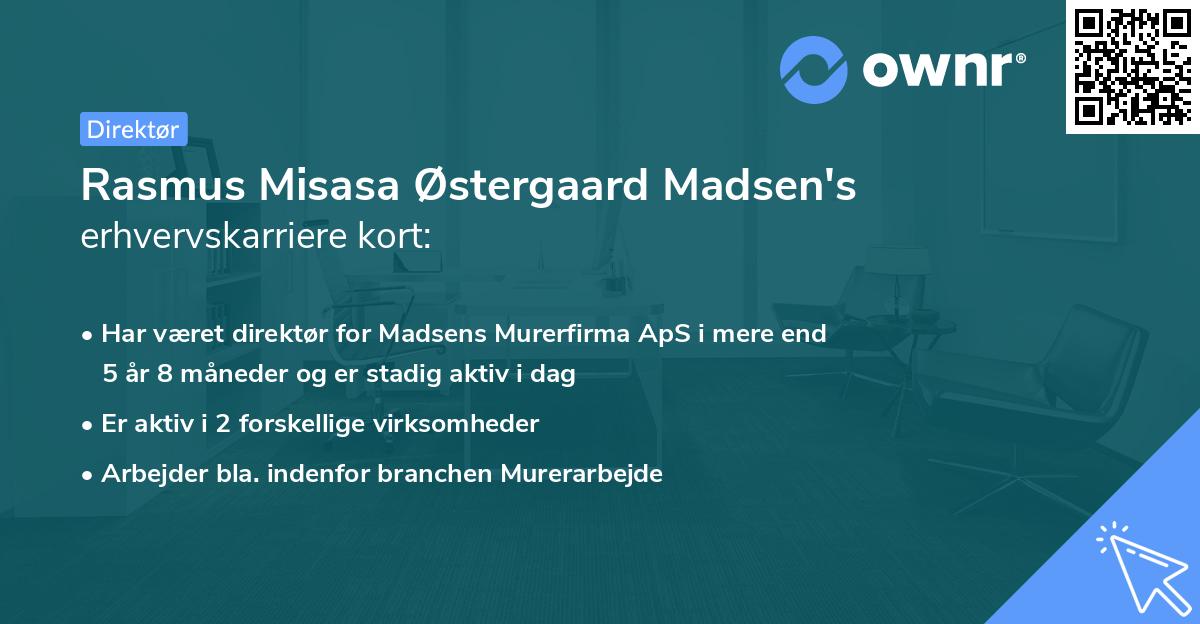 Rasmus Misasa Østergaard Madsen's erhvervskarriere kort