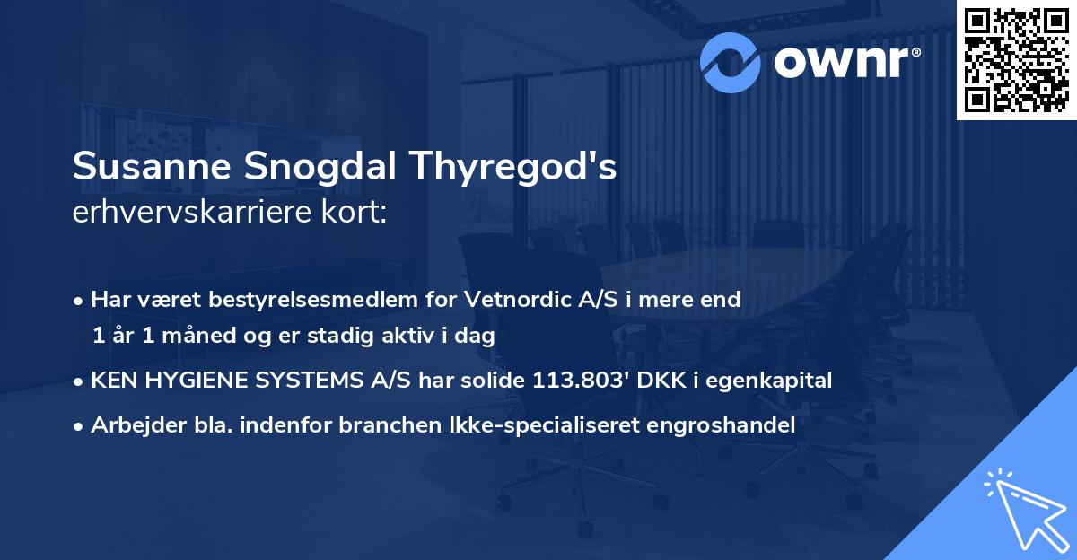 Susanne Snogdal Thyregod's erhvervskarriere kort