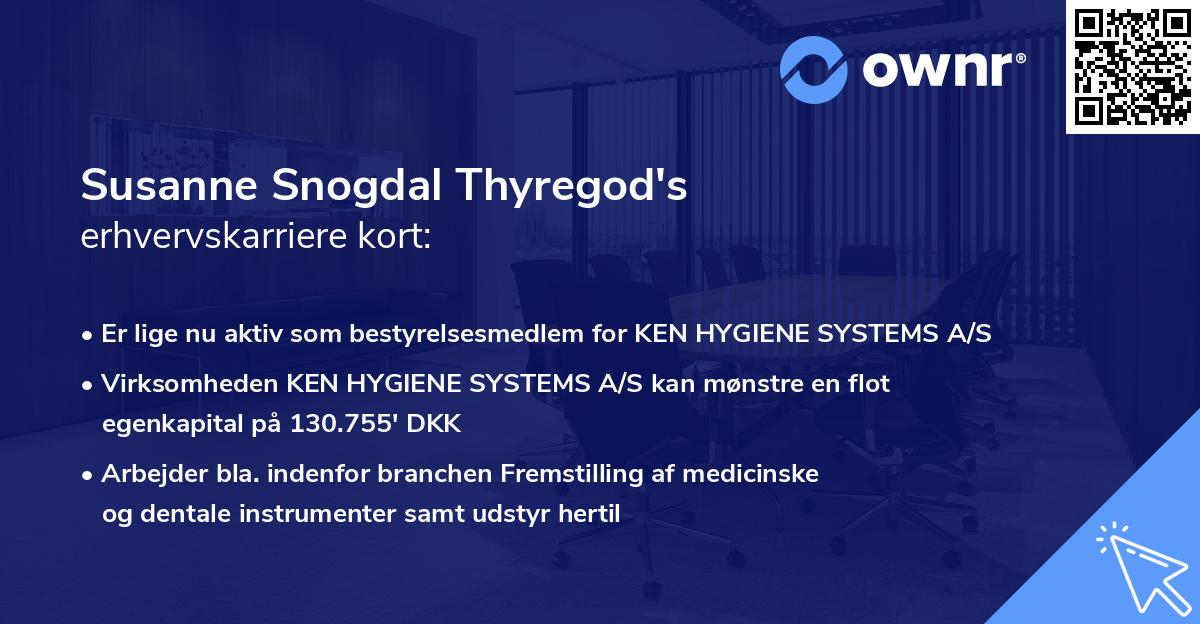 Susanne Snogdal Thyregod's erhvervskarriere kort