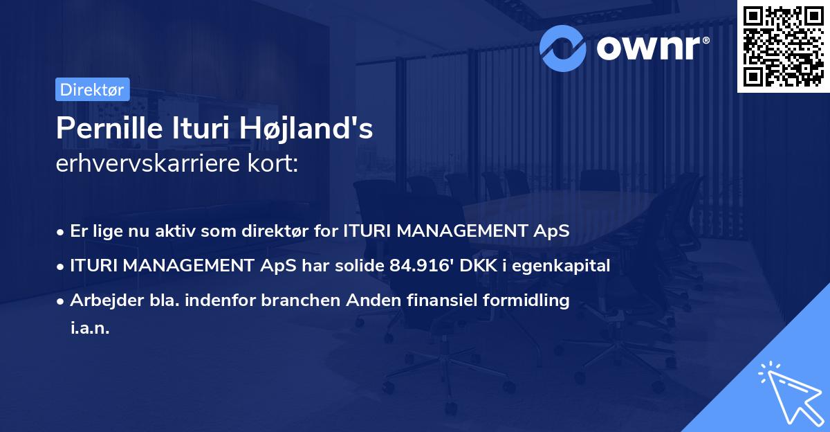 Pernille Ituri Højland's erhvervskarriere kort