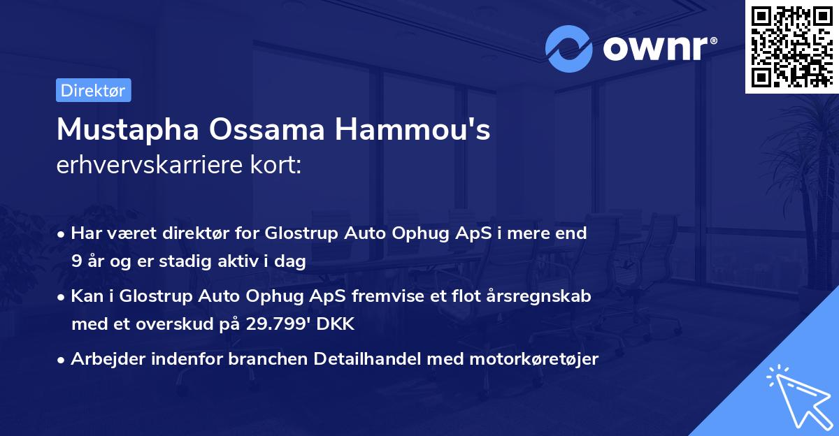 Mustapha Ossama Hammou's erhvervskarriere kort