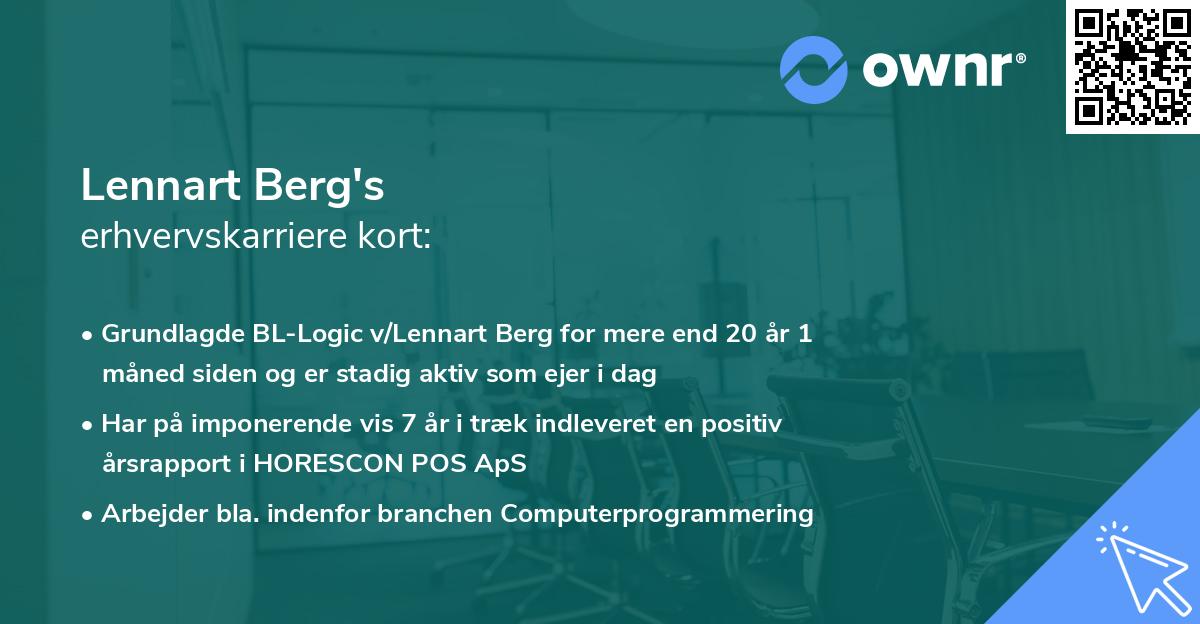 Lennart Berg's erhvervskarriere kort
