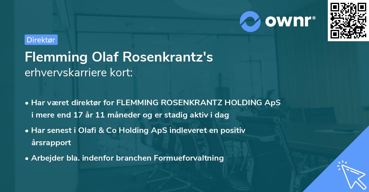 Flemming Olaf Rosenkrantz's erhvervskarriere kort