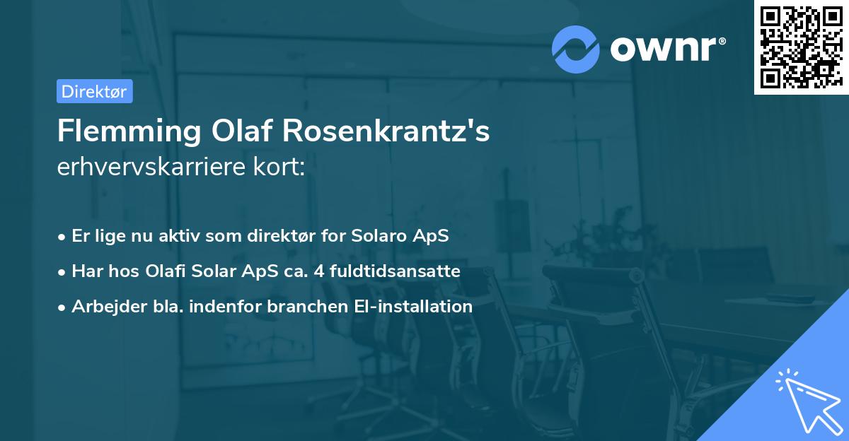 Flemming Olaf Rosenkrantz's erhvervskarriere kort