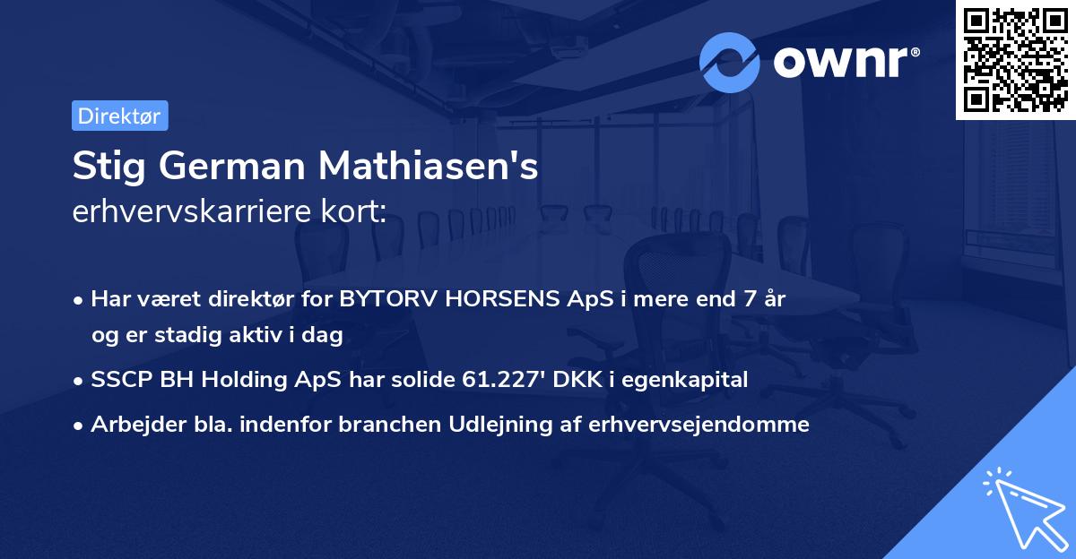 Stig German Mathiasen's erhvervskarriere kort