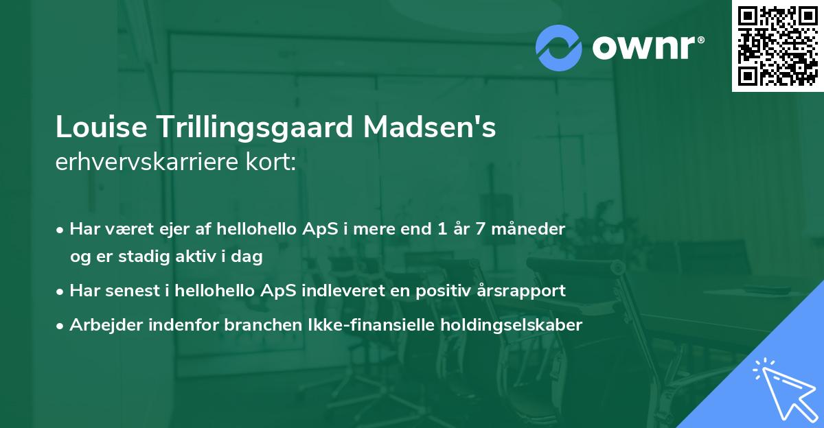Louise Trillingsgaard Madsen's erhvervskarriere kort