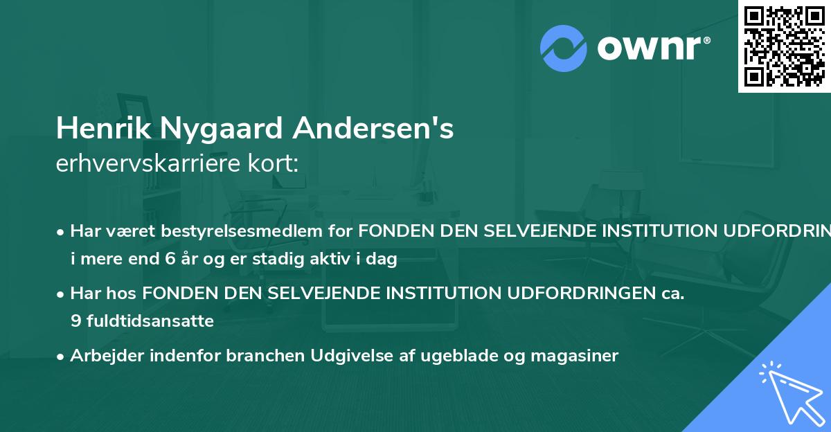 Henrik Nygaard Andersen's erhvervskarriere kort