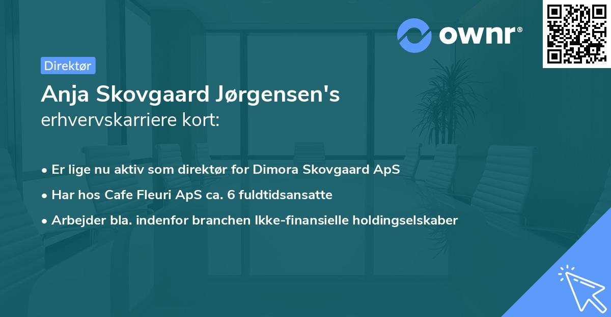 Anja Skovgaard Jørgensen's erhvervskarriere kort