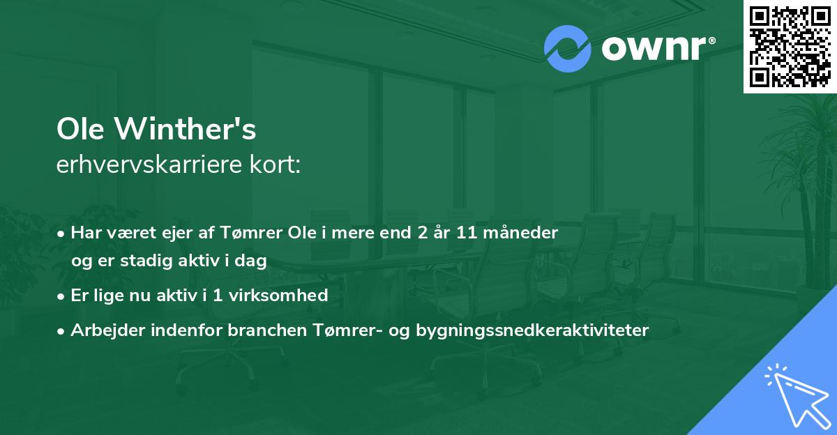 Ole Winther's erhvervskarriere kort