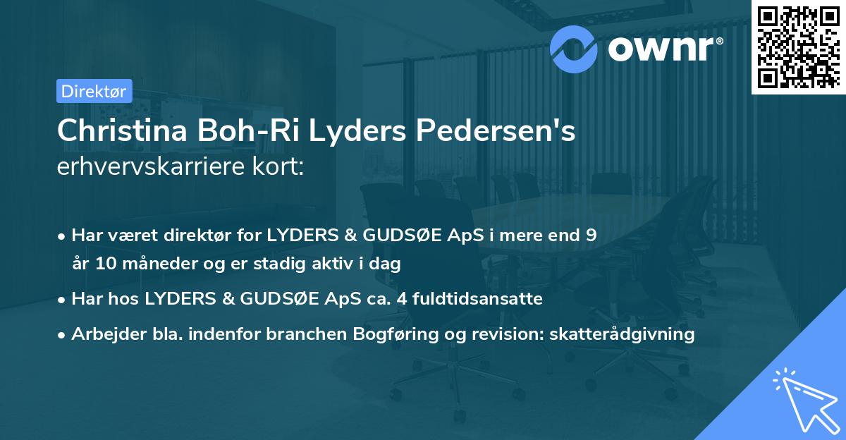 Christina Boh-Ri Lyders Pedersen's erhvervskarriere kort