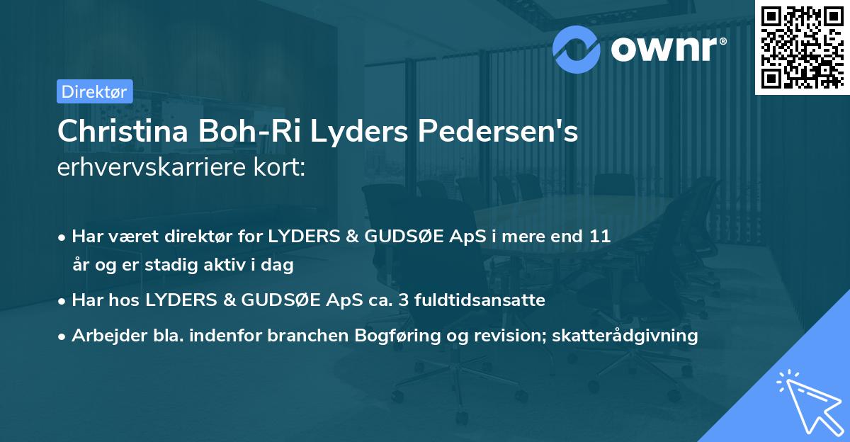 Christina Boh-Ri Lyders Pedersen's erhvervskarriere kort