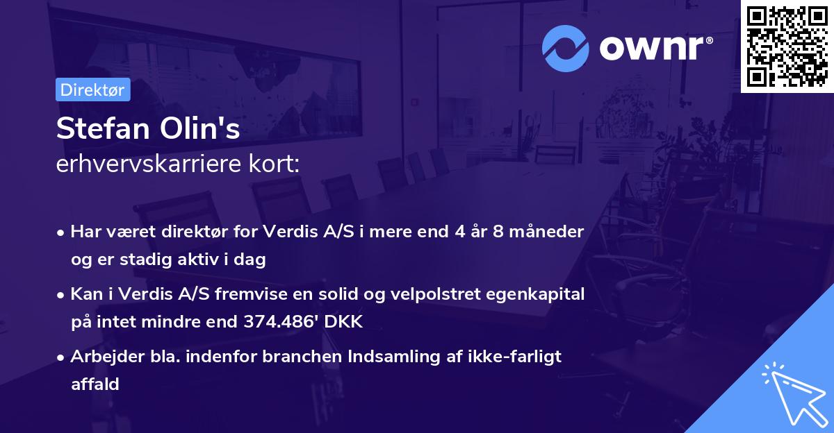 Stefan Olin's erhvervskarriere kort