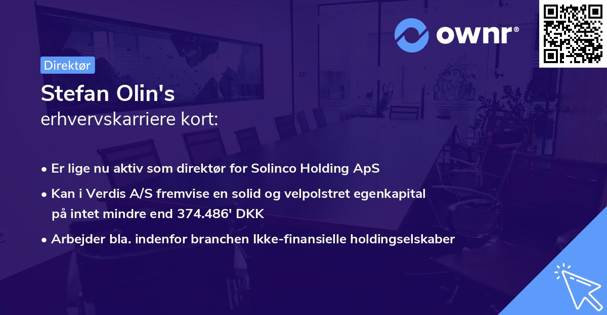 Stefan Olin's erhvervskarriere kort