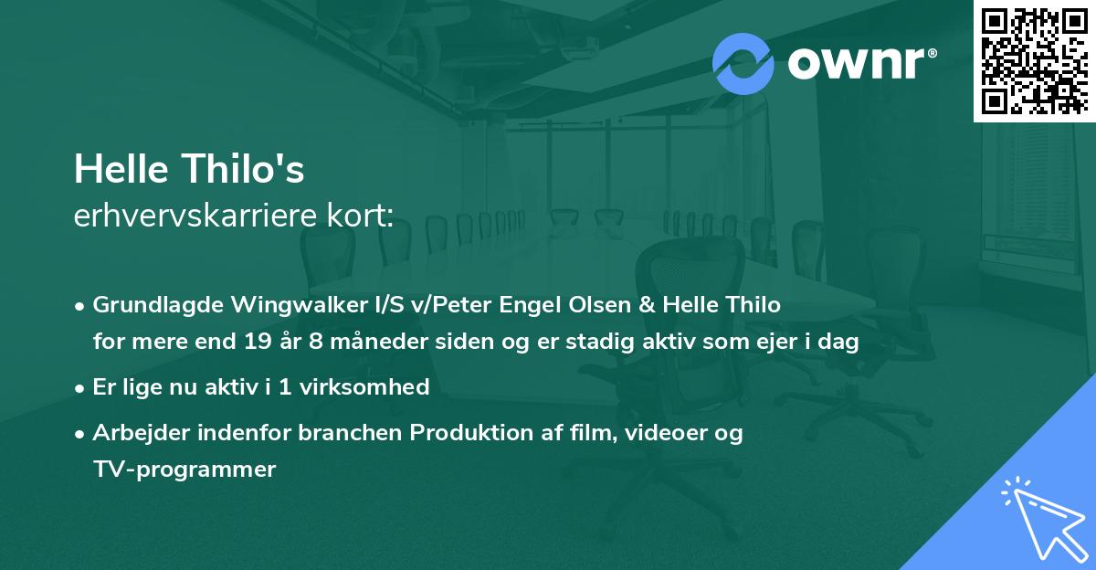 Helle Thilo's erhvervskarriere kort