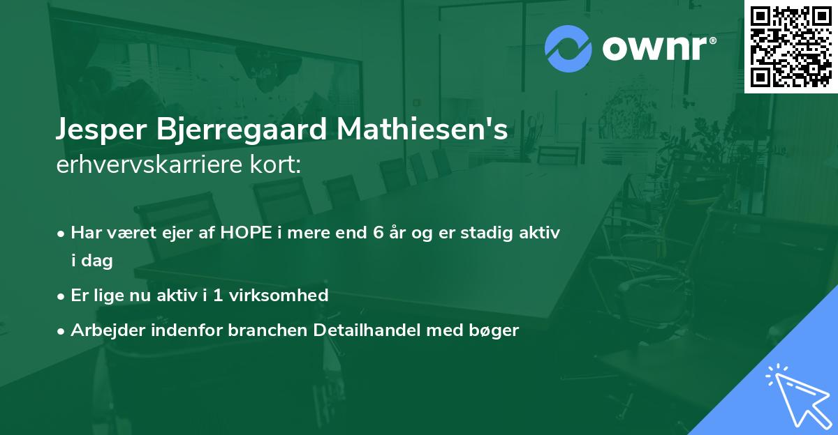 Jesper Bjerregaard Mathiesen's erhvervskarriere kort