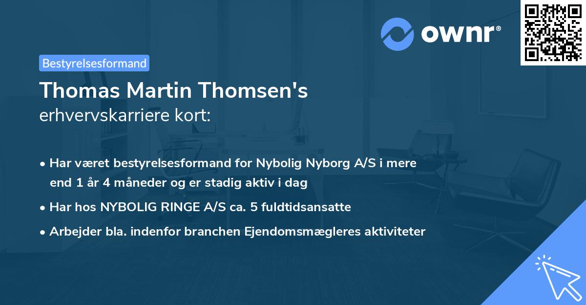 Thomas Martin Thomsen's erhvervskarriere kort