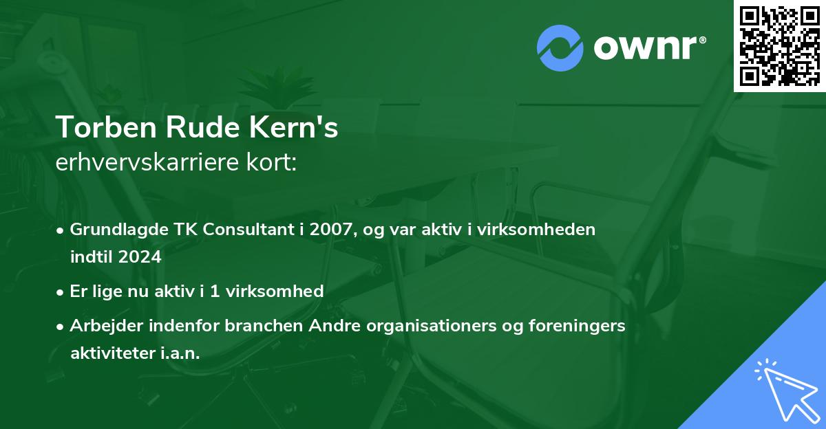 Torben Rude Kern's erhvervskarriere kort