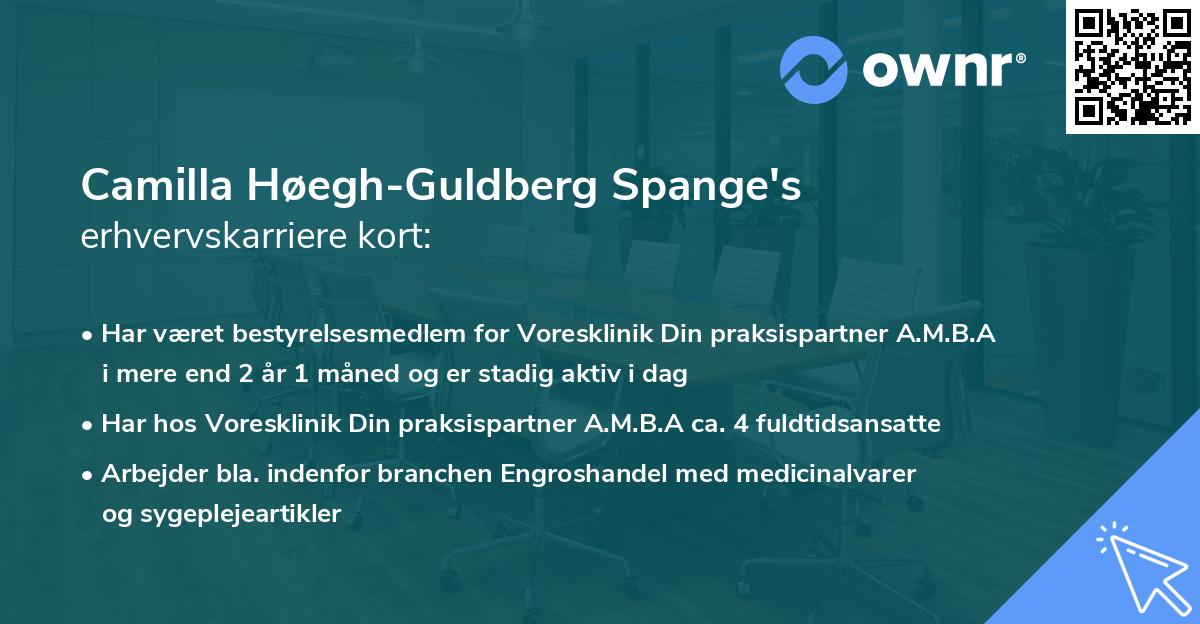 Camilla Høegh-Guldberg Spange's erhvervskarriere kort