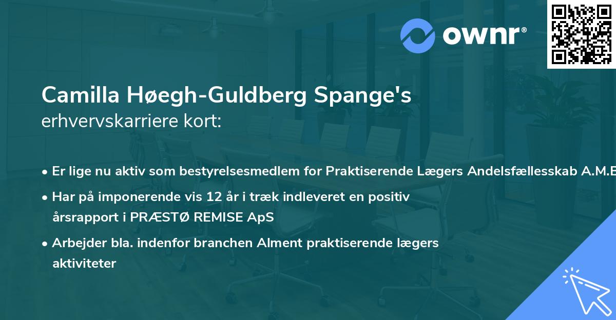 Camilla Høegh-Guldberg Spange's erhvervskarriere kort