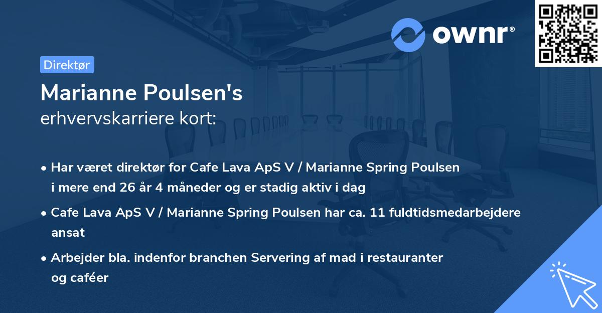 Marianne Poulsen's erhvervskarriere kort
