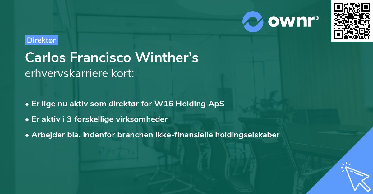 Carlos Francisco Winther's erhvervskarriere kort