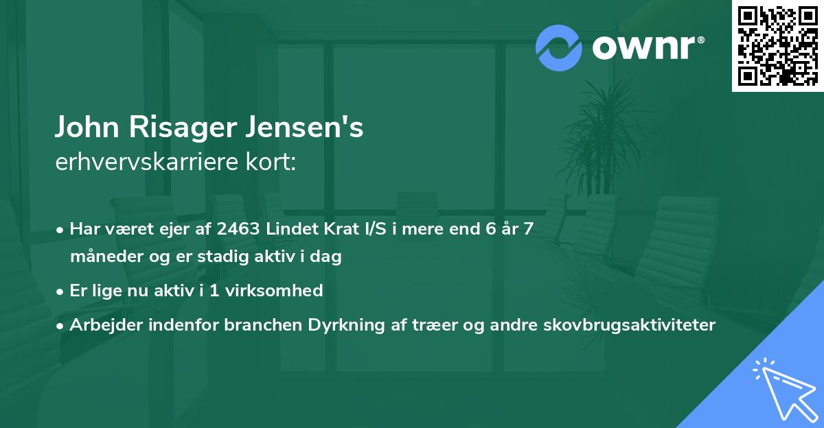 John Risager Jensen's erhvervskarriere kort