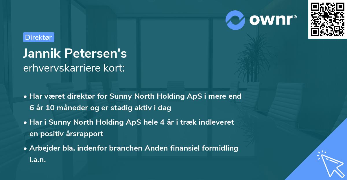 Jannik Petersen's erhvervskarriere kort