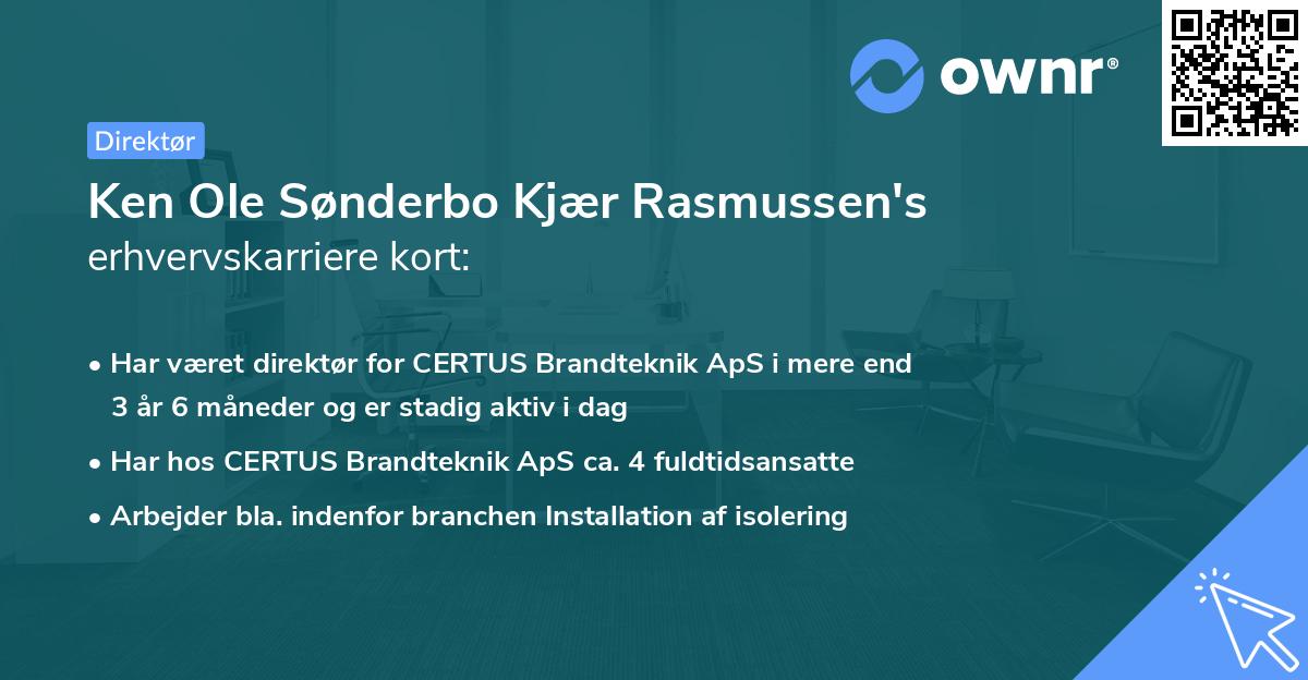 Ken Ole Sønderbo Kjær Rasmussen's erhvervskarriere kort