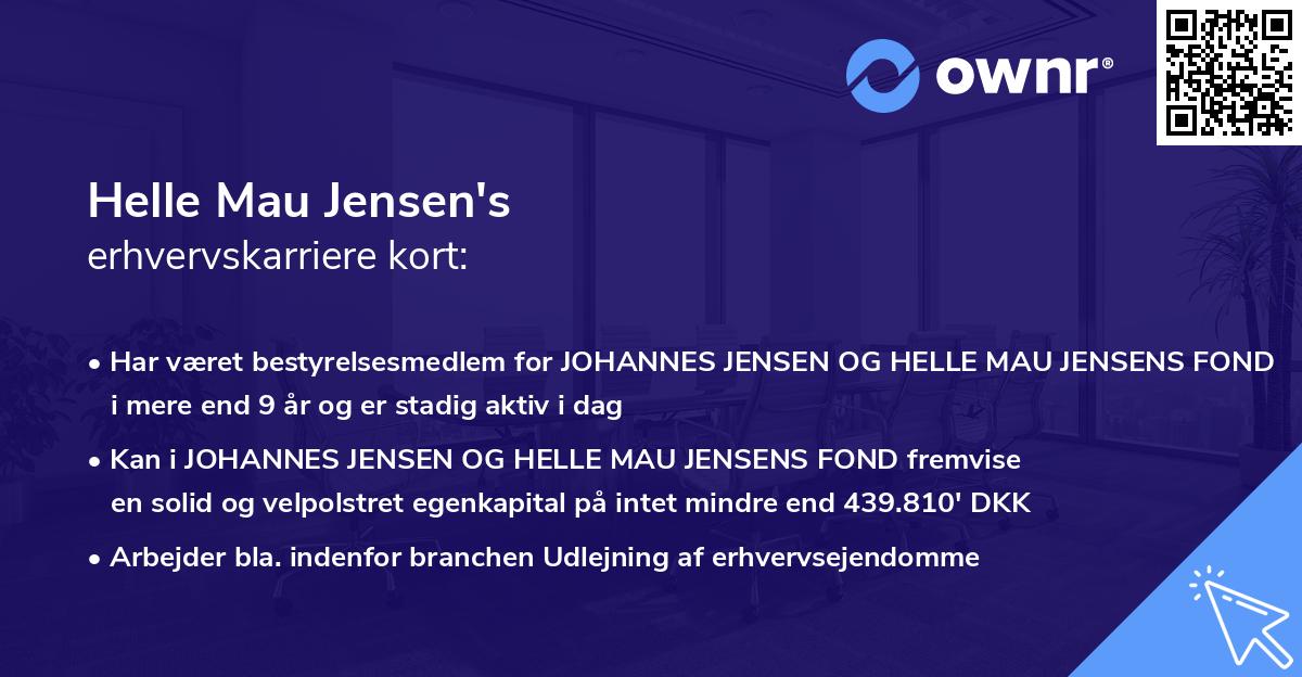 Helle Mau Jensen's erhvervskarriere kort