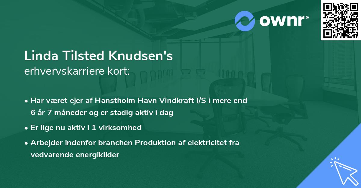 Linda Tilsted Knudsen's erhvervskarriere kort