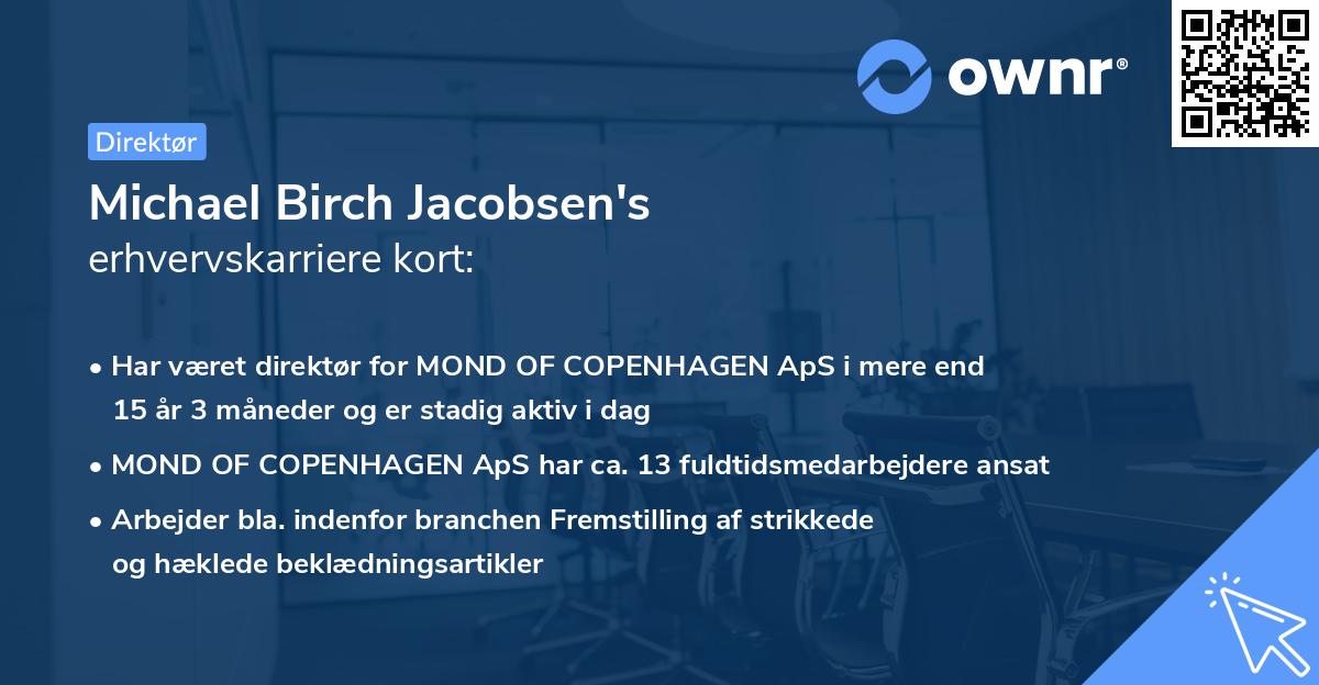 Michael Birch Jacobsen's erhvervskarriere kort