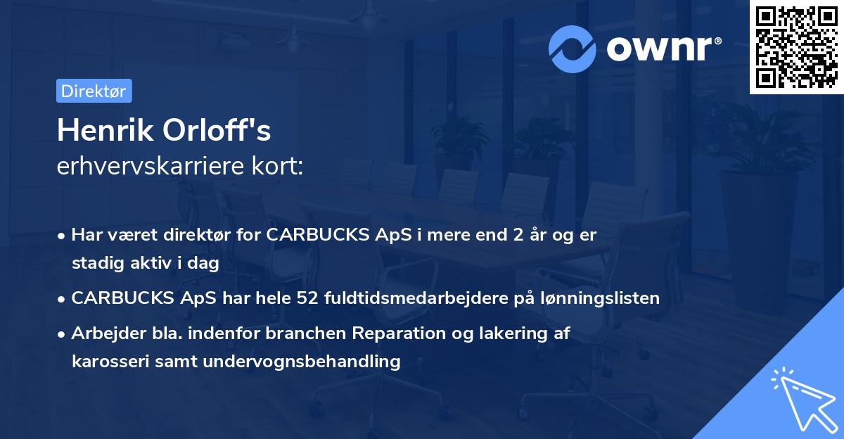 Henrik Orloff's erhvervskarriere kort