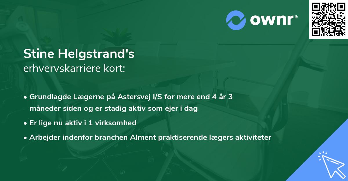 Stine Helgstrand's erhvervskarriere kort