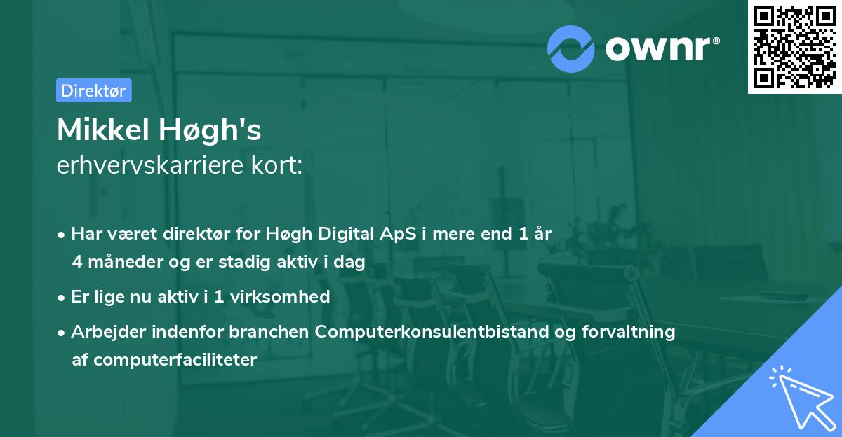 Mikkel Høgh's erhvervskarriere kort