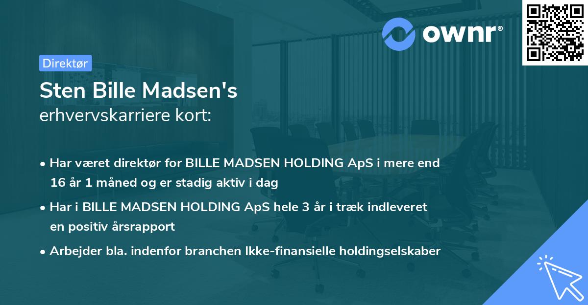 Sten Bille Madsen's erhvervskarriere kort