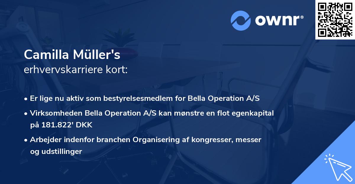 Camilla Müller's erhvervskarriere kort
