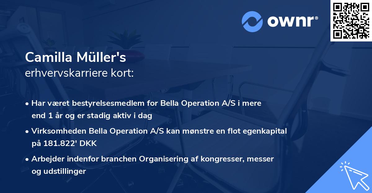 Camilla Müller's erhvervskarriere kort