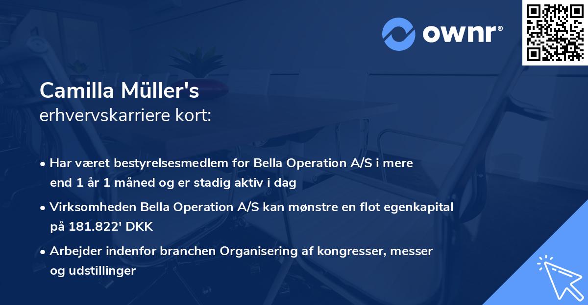 Camilla Müller's erhvervskarriere kort
