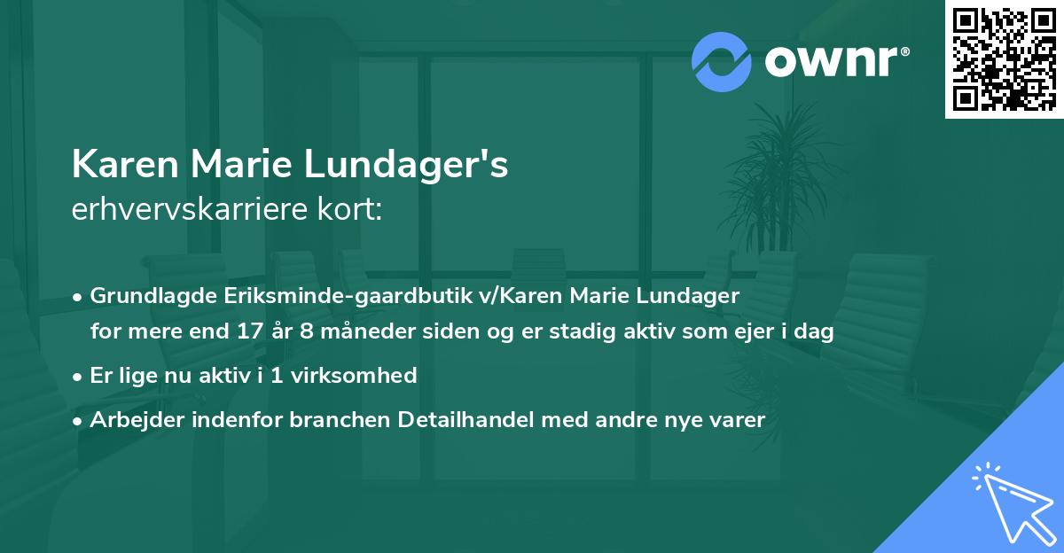 Karen Marie Lundager's erhvervskarriere kort