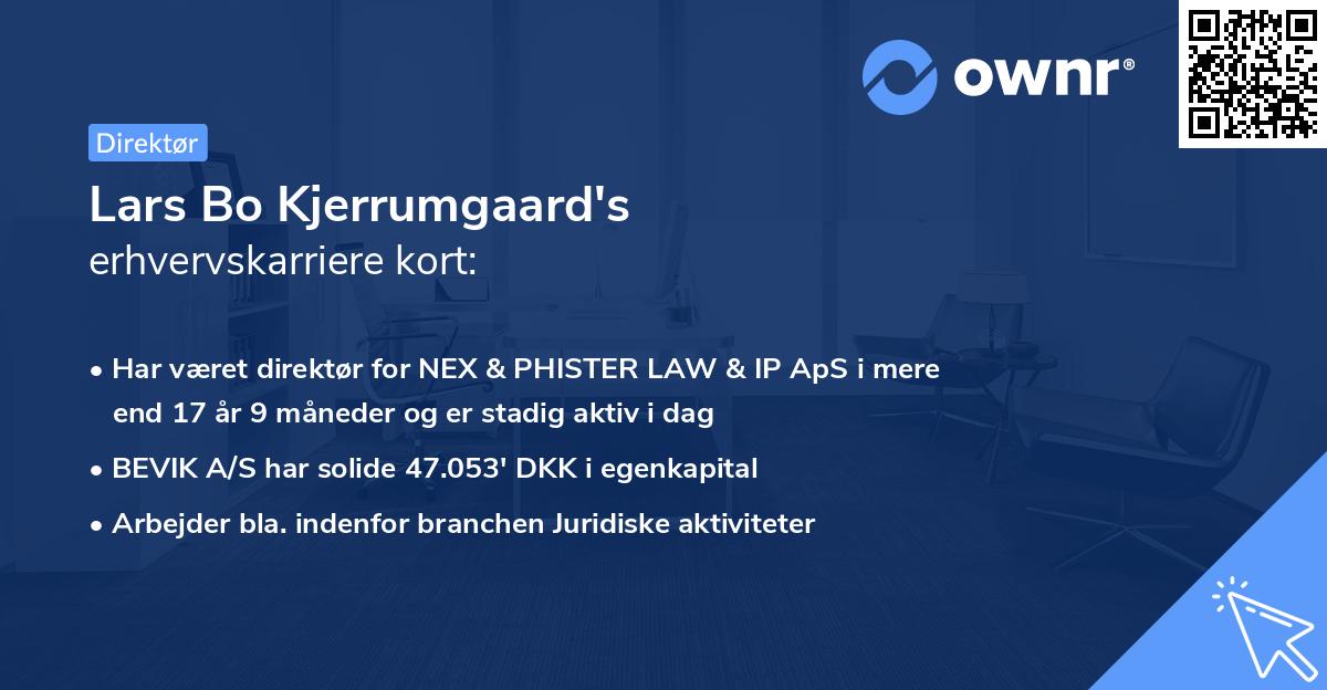 Lars Bo Kjerrumgaard's erhvervskarriere kort