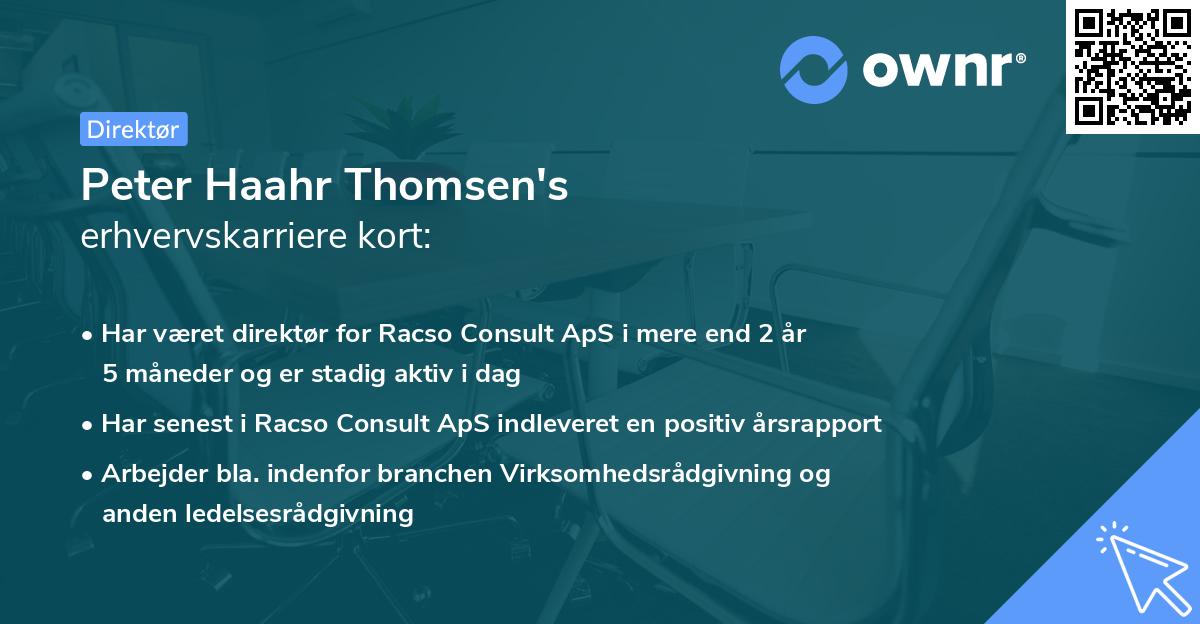 Peter Haahr Thomsen's erhvervskarriere kort