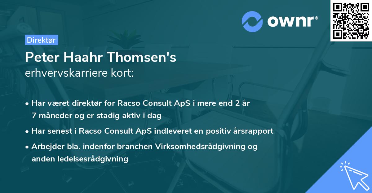 Peter Haahr Thomsen's erhvervskarriere kort