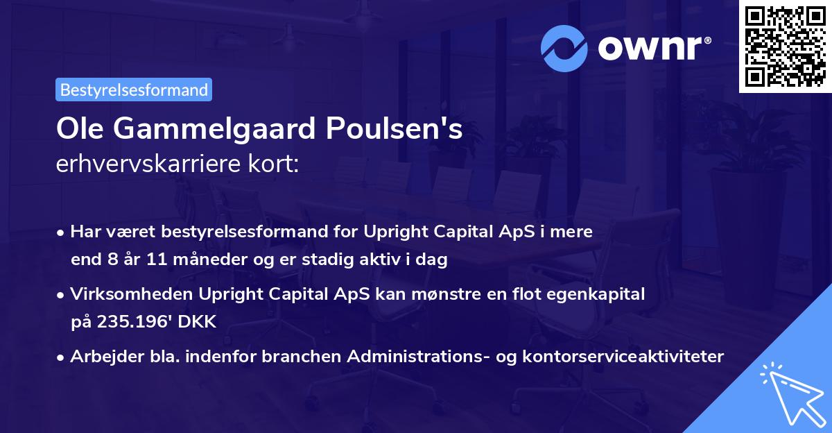 Ole Gammelgaard Poulsen's erhvervskarriere kort