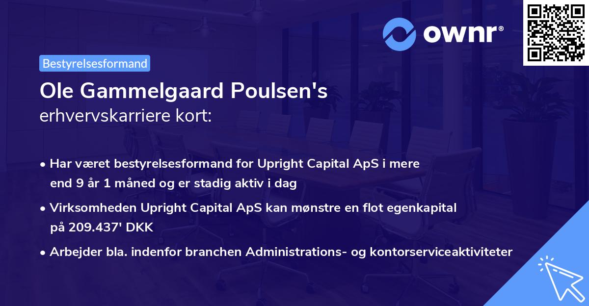 Ole Gammelgaard Poulsen's erhvervskarriere kort