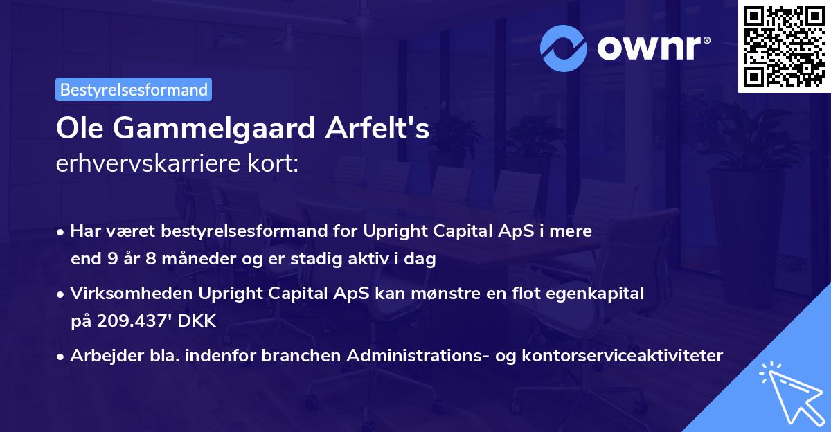 Ole Gammelgaard Arfelt's erhvervskarriere kort